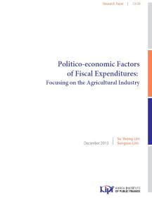 13-09 Politico-economic Factors of Fiscal Expenditures: Focusing on the Agricultural Industry cover image